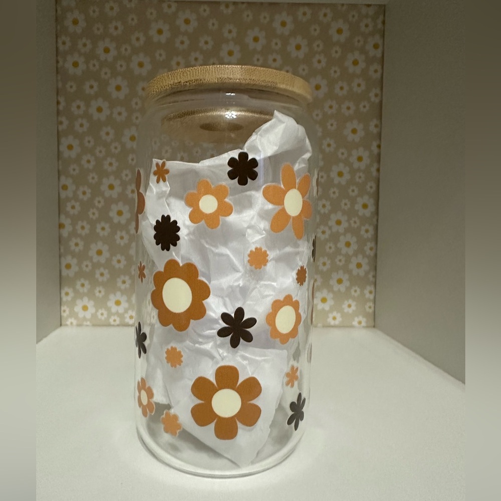 Floral Glass Tumbler